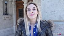 German Scout: Blonde Big Tits Cougar Karina And King Talk To Amateur Sex At Model Job At The Same Time