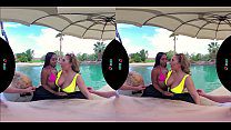 An Interracial Trio Featuring An Ebony Teen And A Gorgeous Milf In Virtual Reality